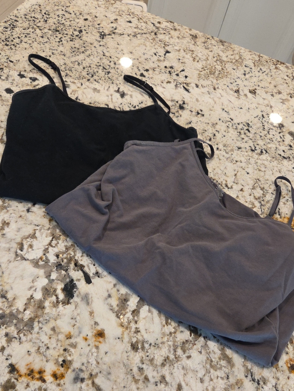 Black And Gray Shelf Bra Tank Top/read Description